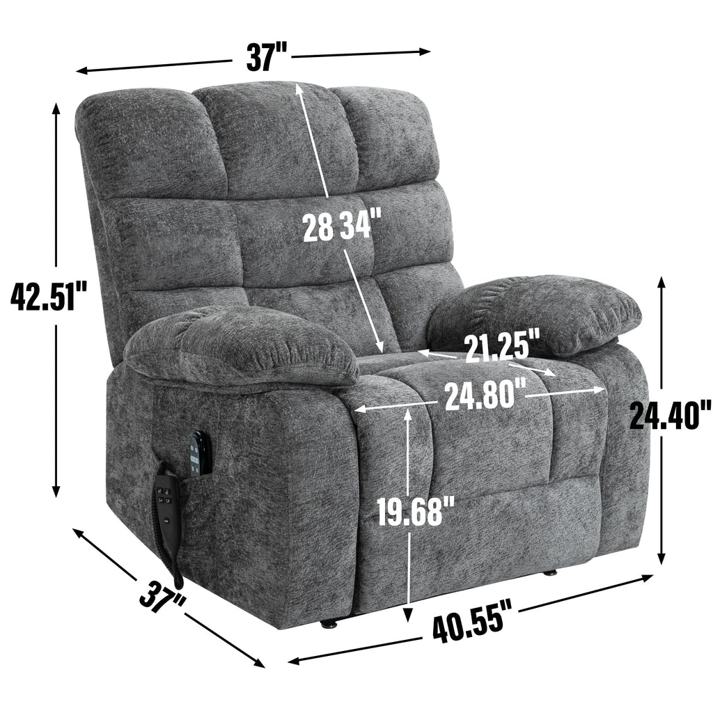 Lift Recliner Chair Heat Massage Dual Motor Infinite Position