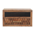Solid Wood Arno Wall-Mounted Nightstand in Golden Teak