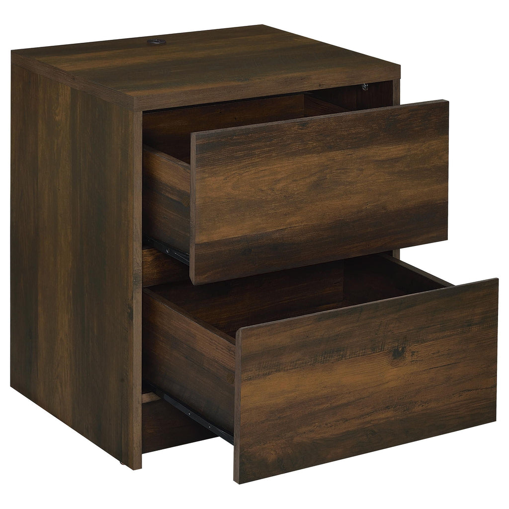 Geary - 2 Drawer Nightstand With LED Lights And USB Charging Ports