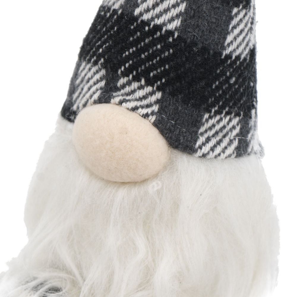 3 Pieces Sitting Gnome, Christmas Table Home Ornaments For Holiday Party Gifts - White / Gray
