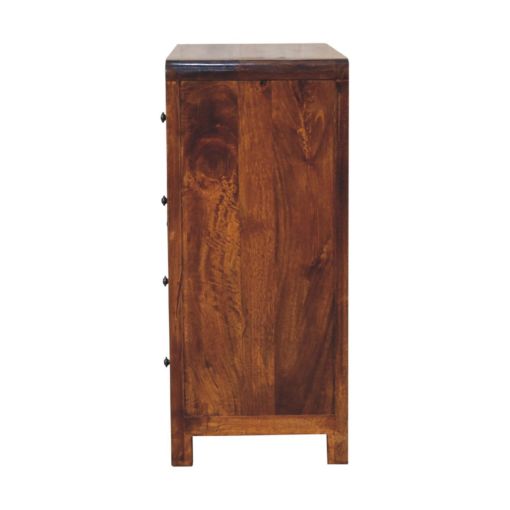 Solid Wood Aspen Cabinet, 2 Shelves, 4-Drawers