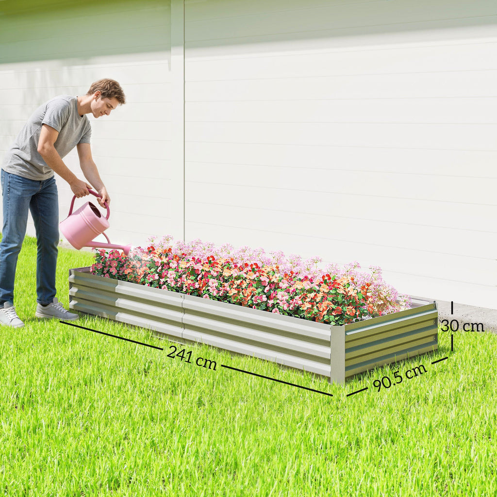 Outsunny 95" x 36" Galvanized Raised Garden Bed