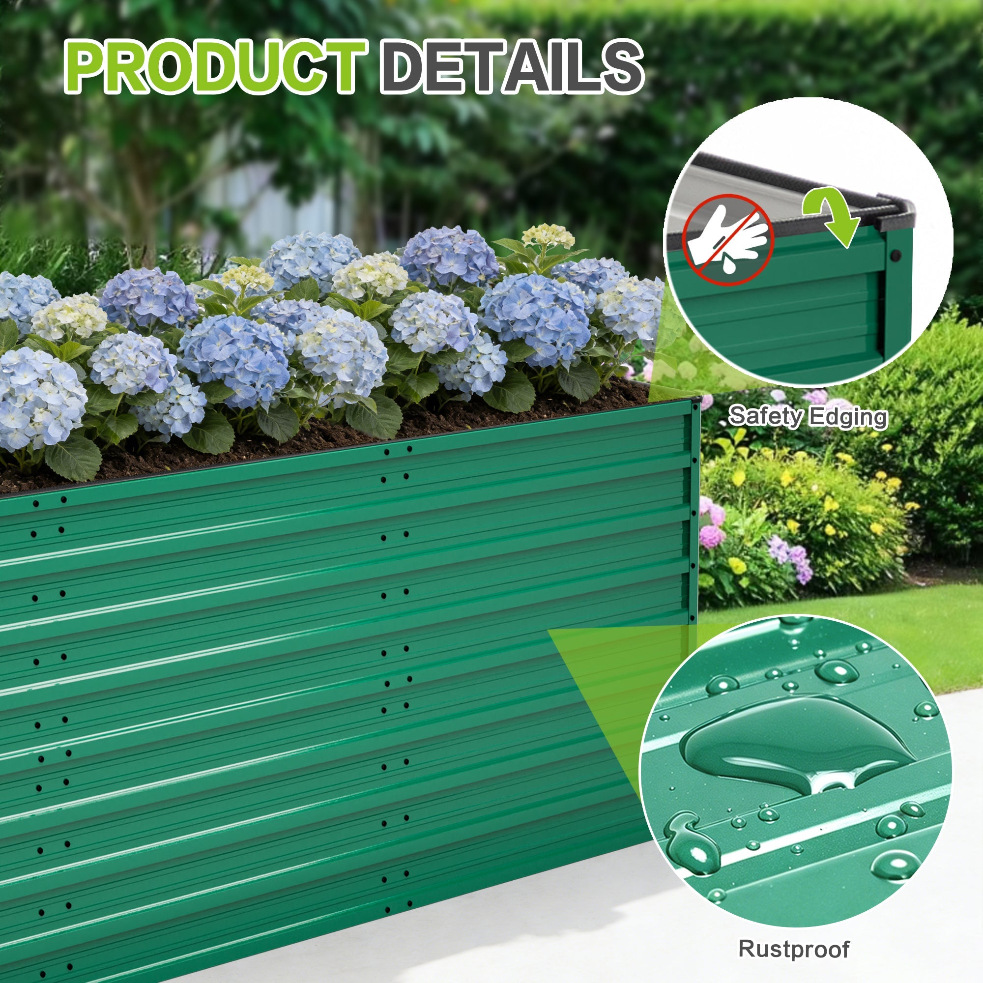 93.7" x 31.5" x 32.3" Raised Garden Bed Kit
