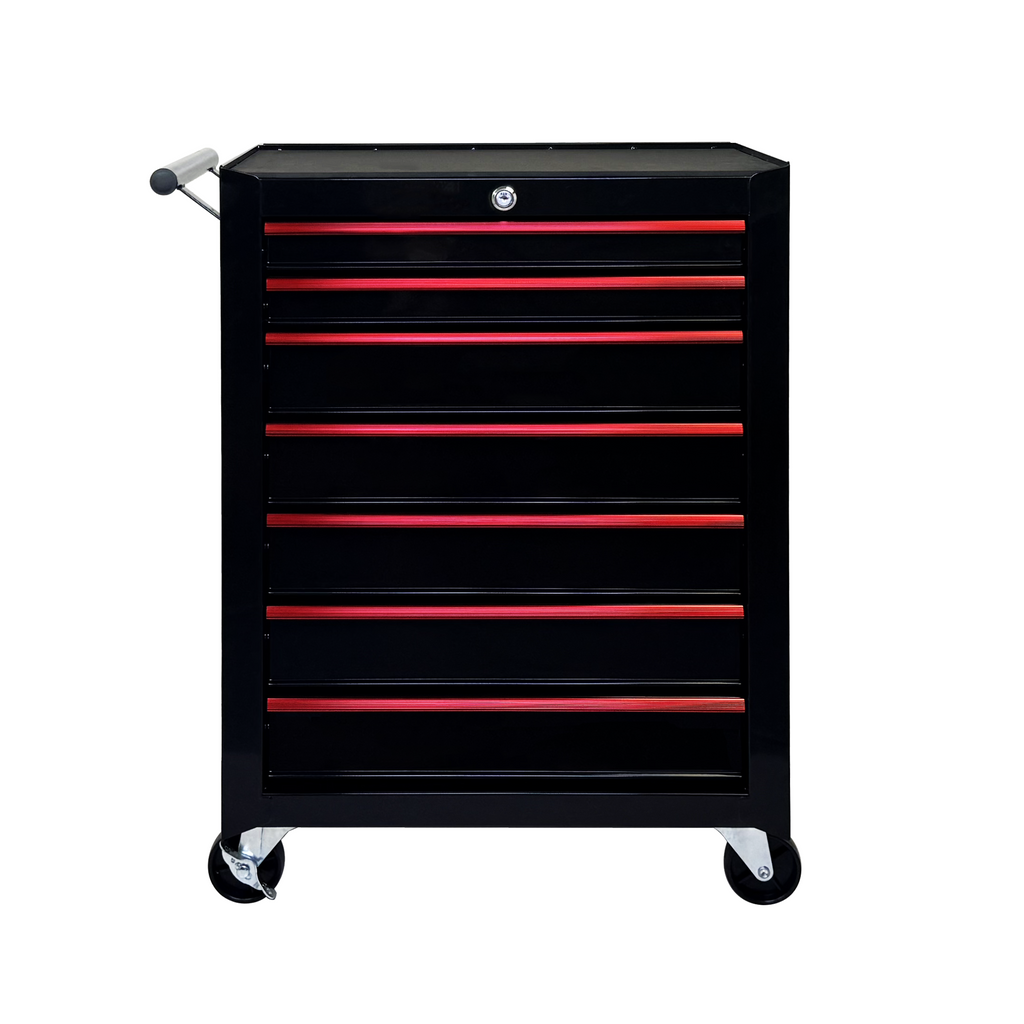 Rolling Metal Tool Chest with 7 Drawers - Black