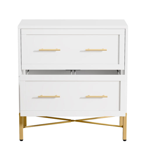 2 Drawer Lateral File Cabinet With Anti Tilt Safety, Filing Storage For Letter / Legal / A4 Files - White