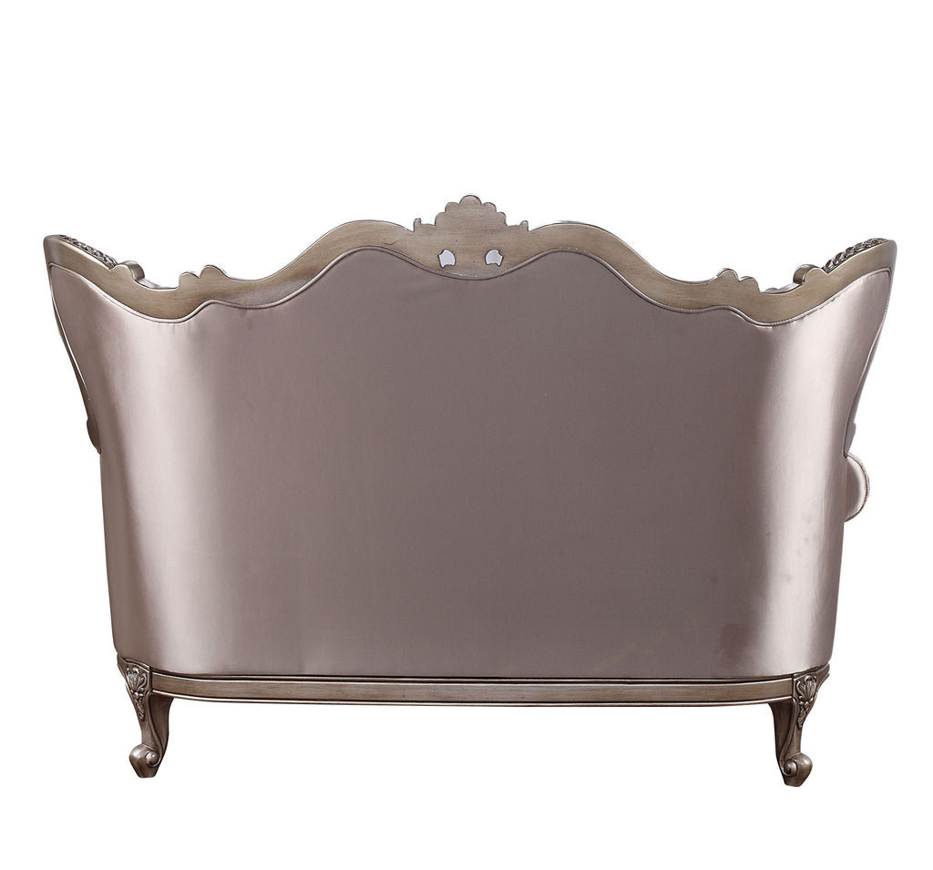 Jayceon - Loveseat With 2 Pillows - Fabric & Champagne