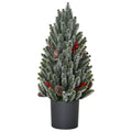 HOMCOM 18" Tall Unlit Miniature Snow-Flocked Tabletop Christmas Tree