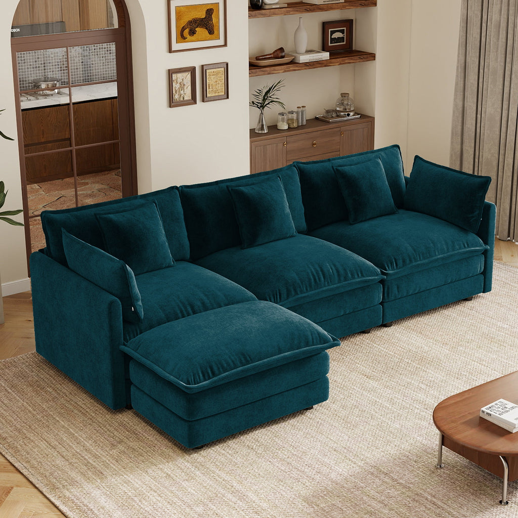 Oversize 3-Seater Sofa with Ottoman