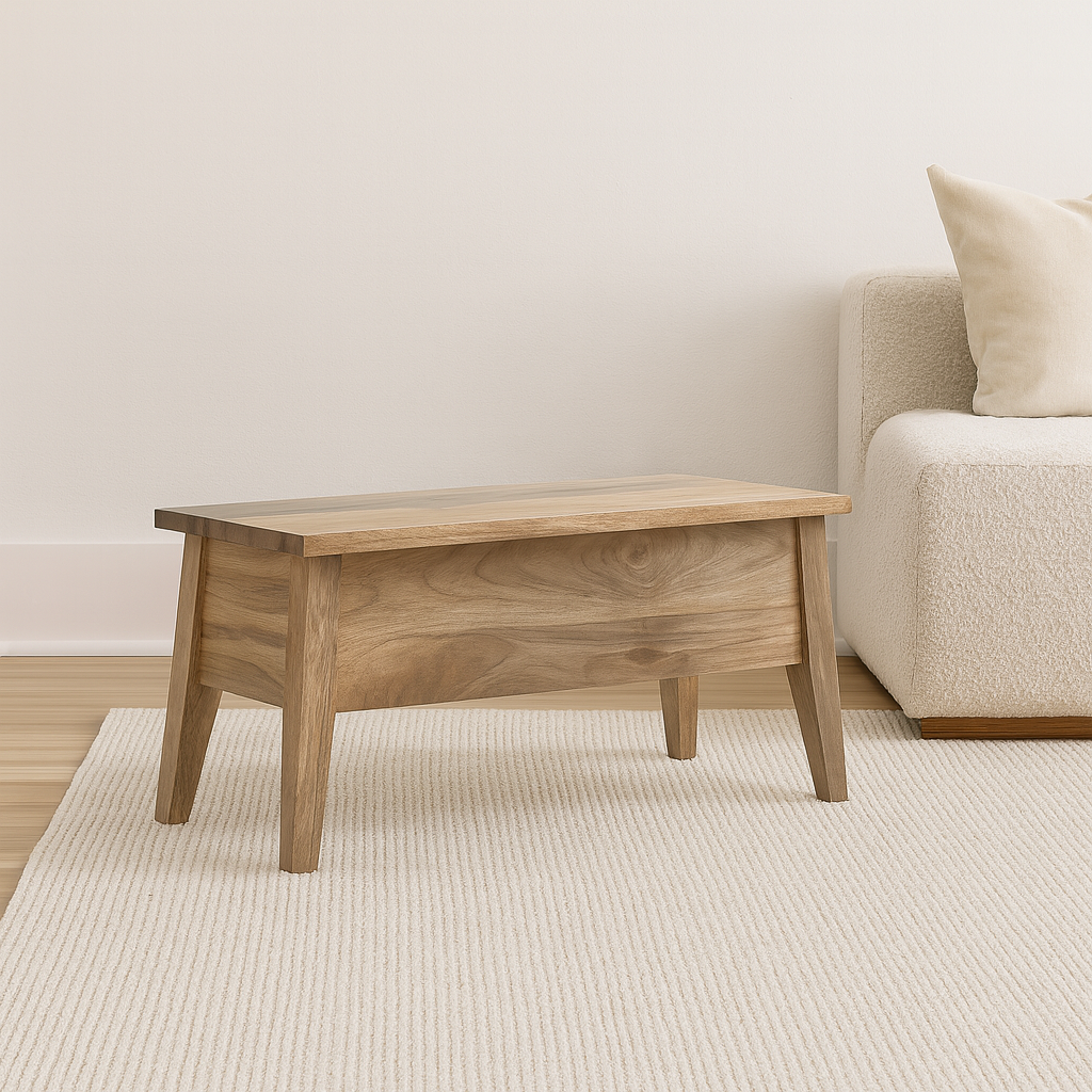 Solid Wood Lid Up Storage Bench