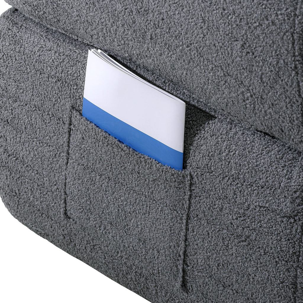 Folding Sofa Bed - Convertible Teddy Bear Fabric Sleeper