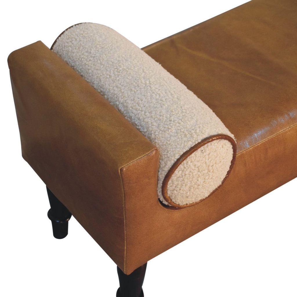 Solid Wood Chester Buffalo Bench, Upholstered