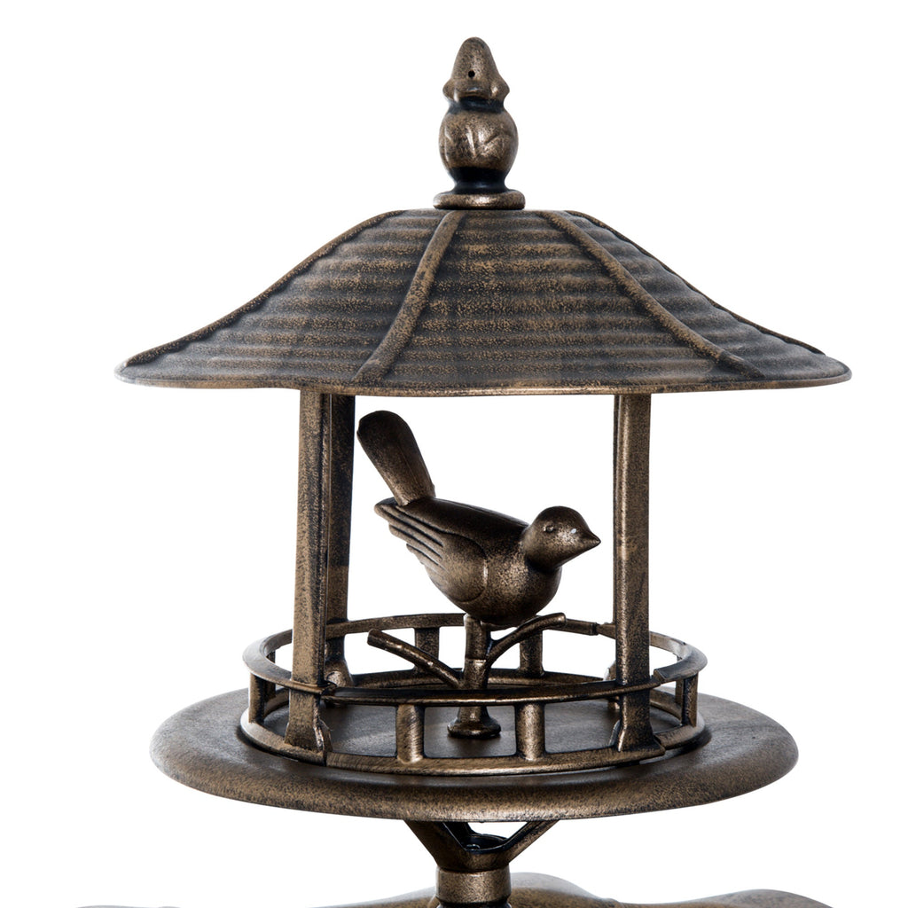 Outsunny 3-in-1 Garden Bird Bath Bowl Pedestal with Bird Feeder and Planter
