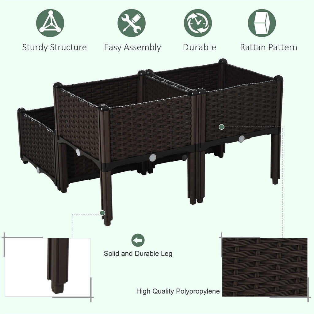 Outsunny 4 Piece Raised Garden Bed with Legs