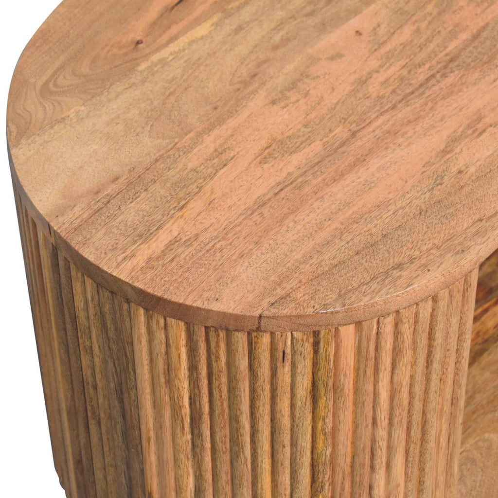 Solid Wood Soba Ball Coffee Table, Open Storage