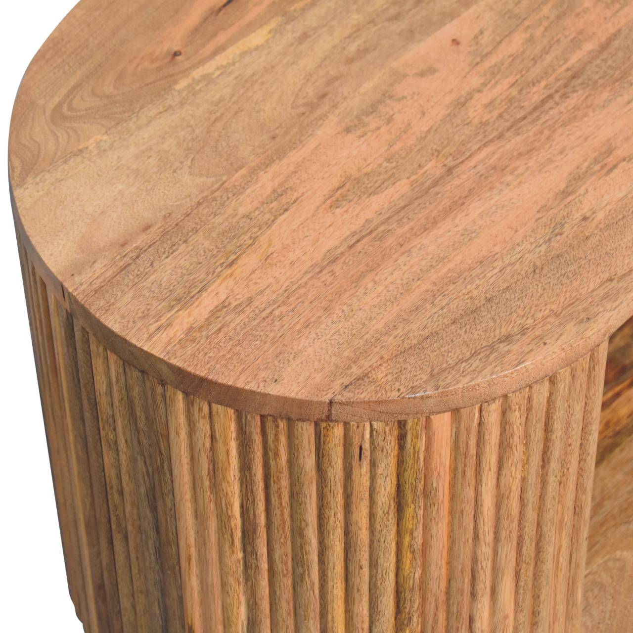 Solid Wood Soba Ball Coffee Table, Open Storage