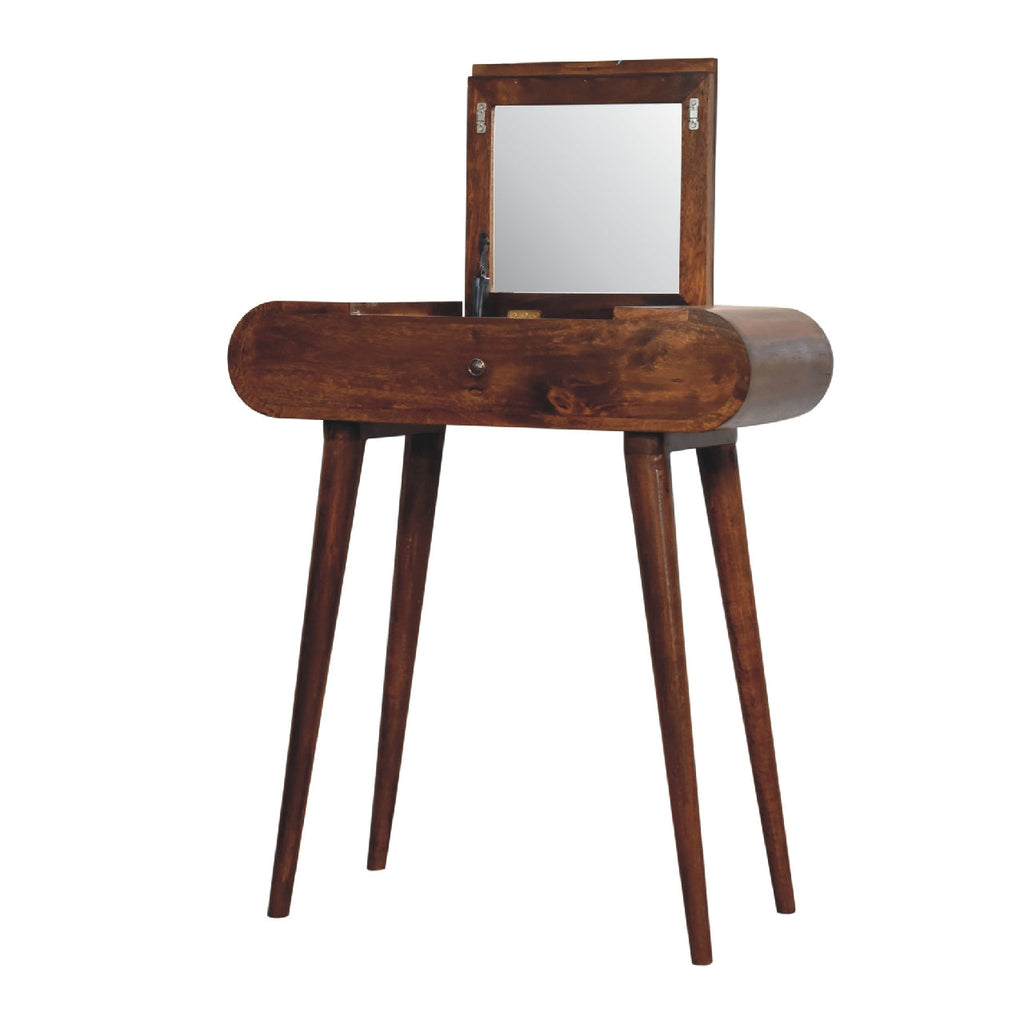 Solid Wood Mini Round Chestnut Fold Vanity