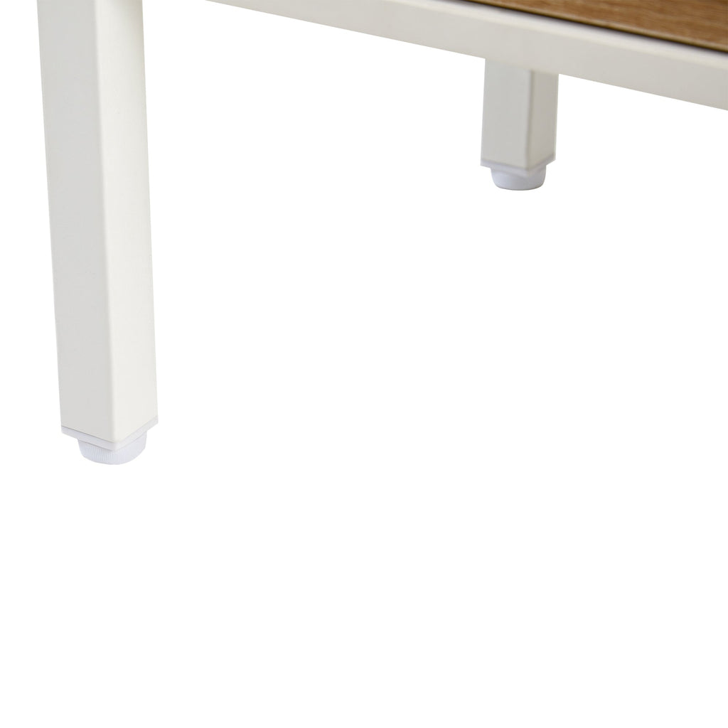 Modern Rattan Coffee Table with Sliding Door