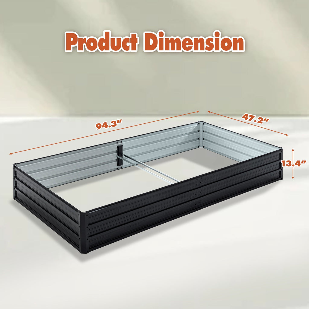 Galvanized Raised Garden Beds Outdoor 8×4×1 ft Planter