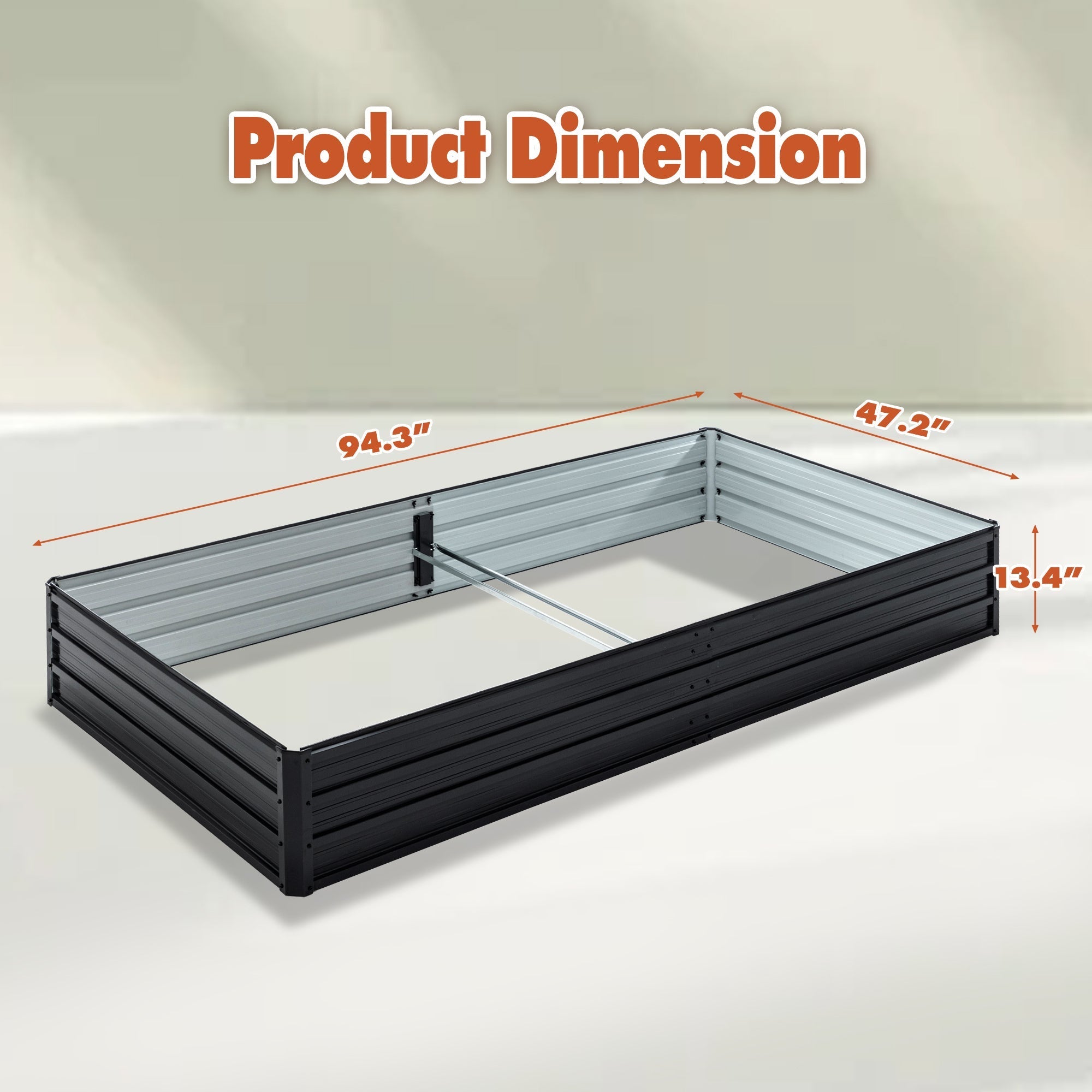 Galvanized Raised Garden Beds Outdoor 8×4×1 ft Planter