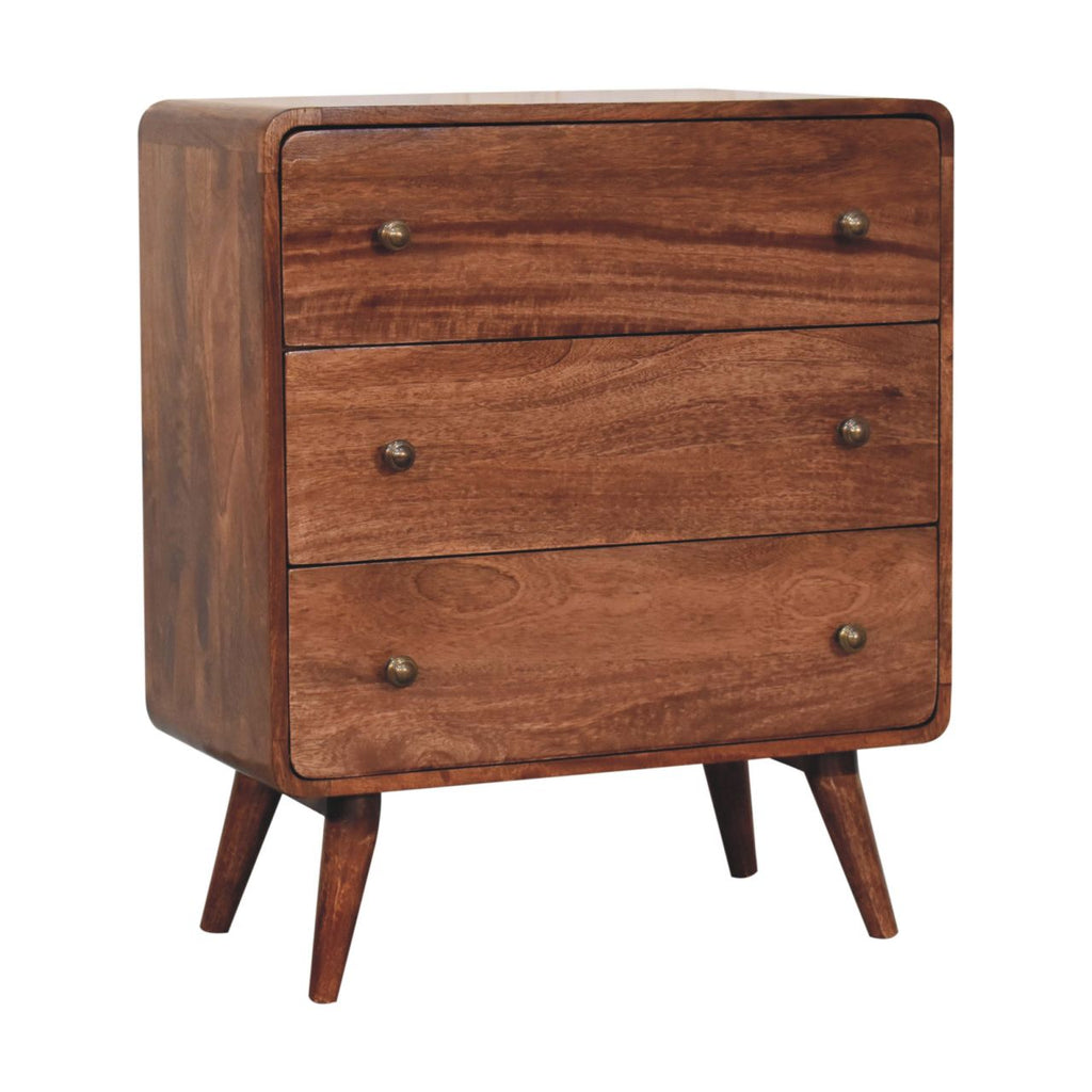 Solid Wood Curved Honey Dresser