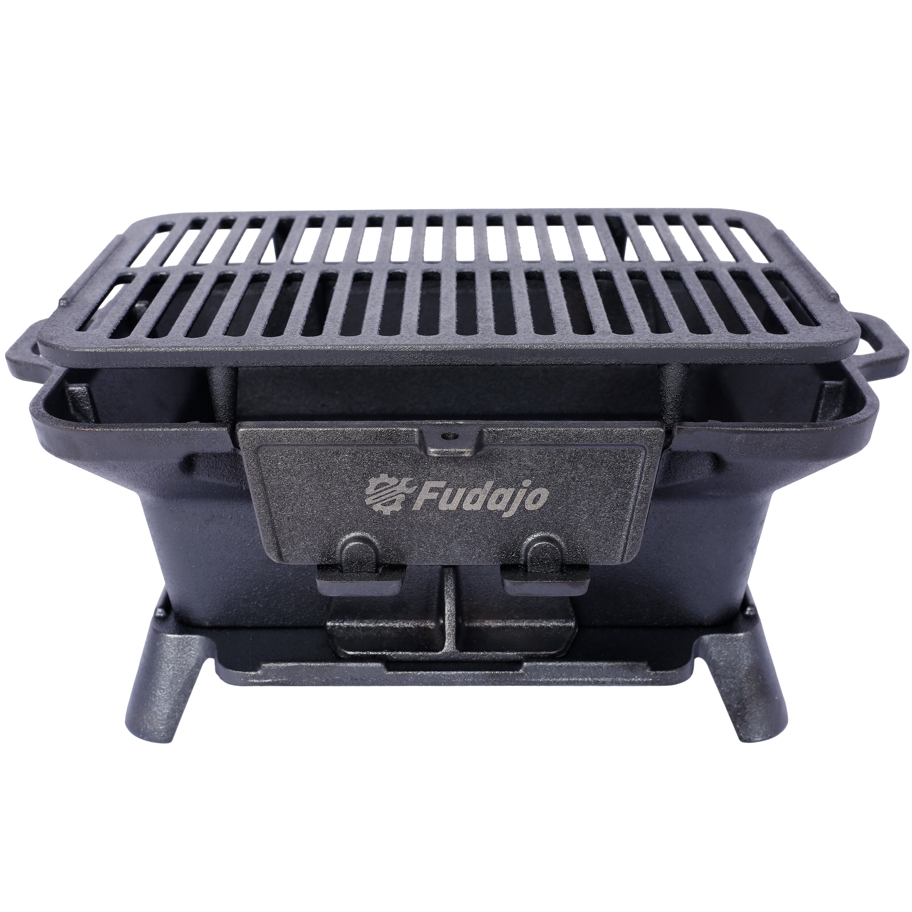 Oval Cast Iron Grill Outdoor Portable Charcoal Tabletop Skillet