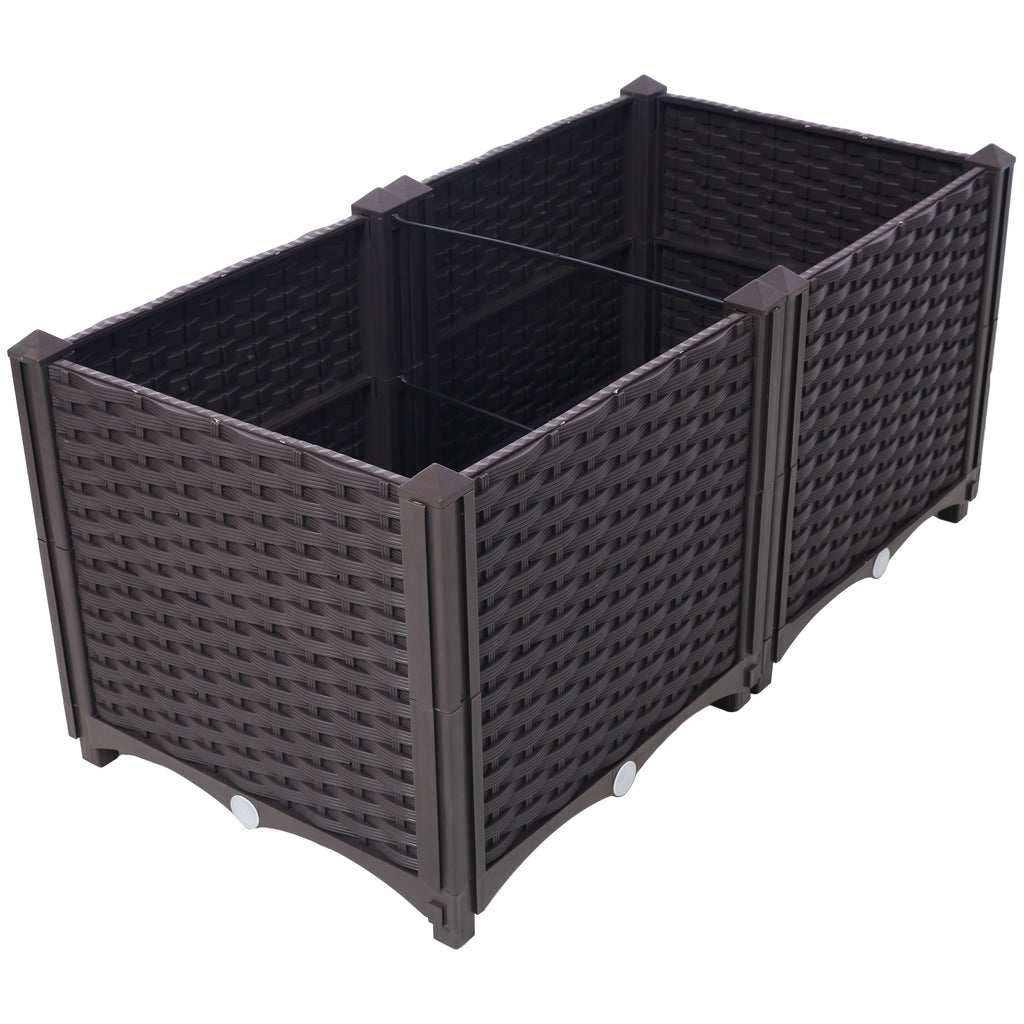 Deep Raised Garden Bed Plastic Planter Boxes