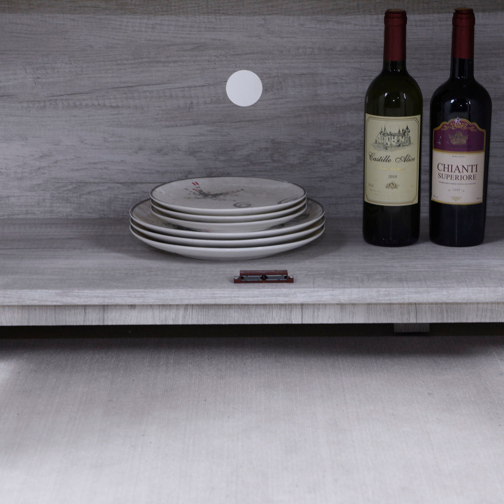 3 Door Mirrored Sideboard Cabinet With Adjustable Shelves