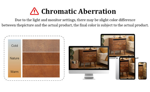 24" Nightstand with Charging Station and Two Drawers
