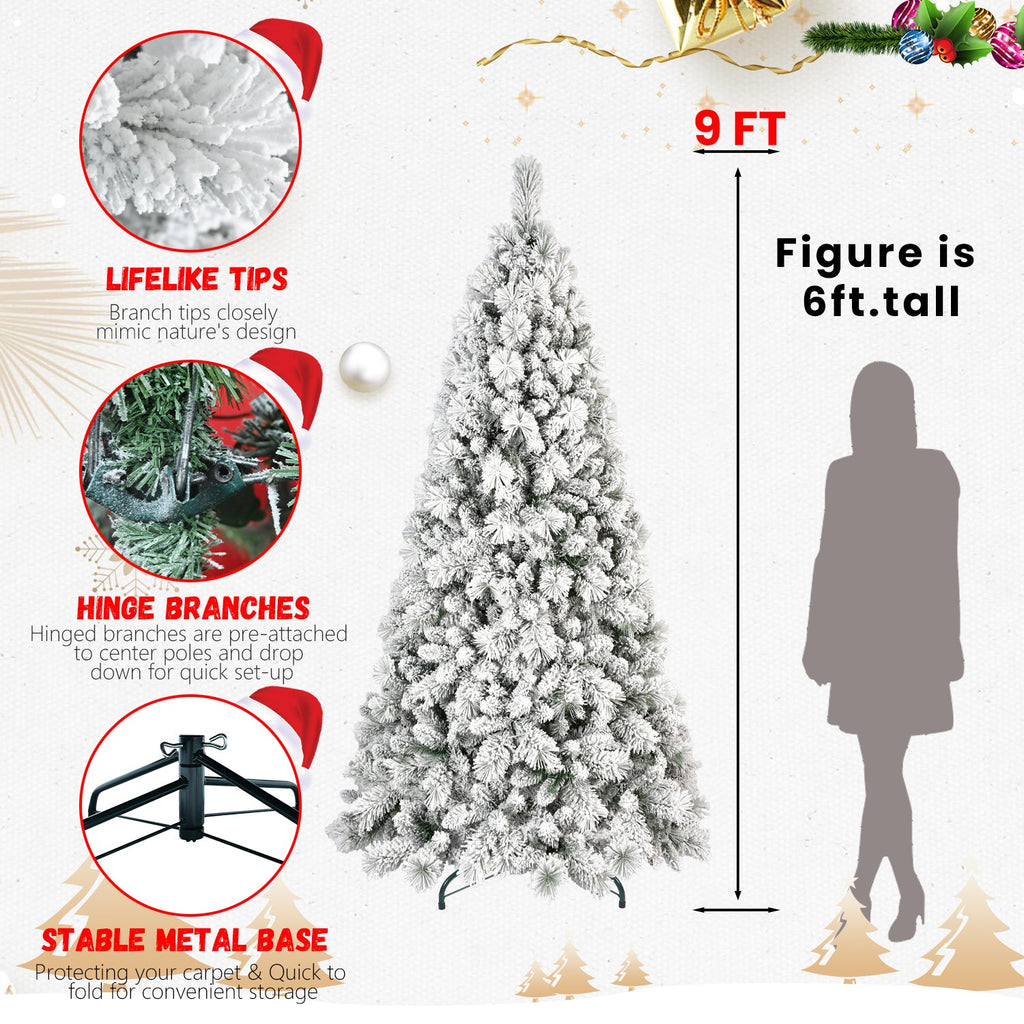 4FT Flocked Christmas Tree with 350 Tips