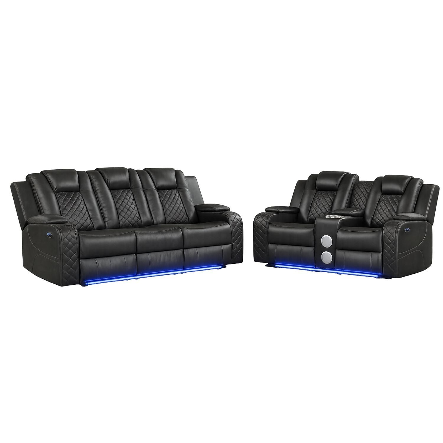 Benz - Power Recliner Set With LED Lighting And USB Charging