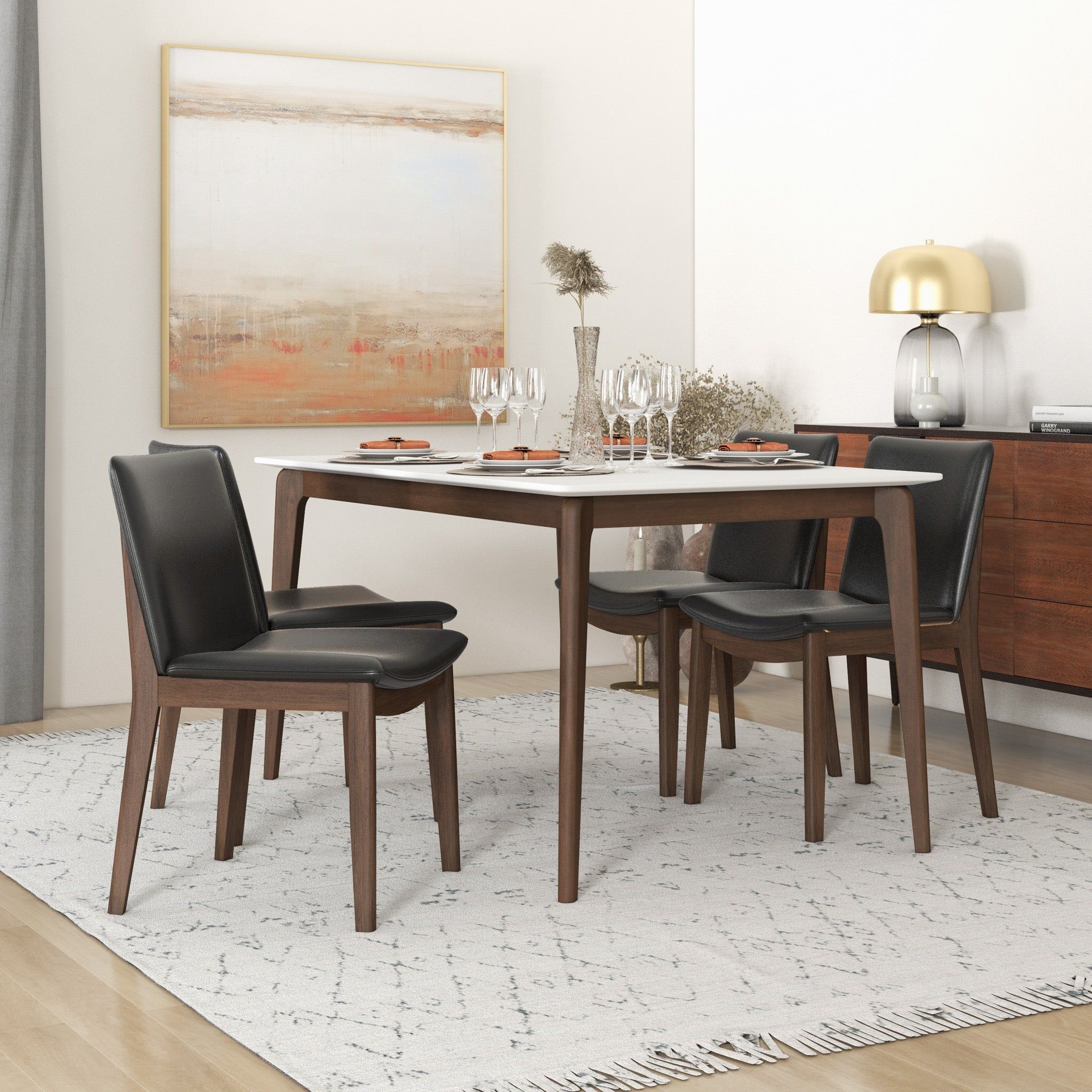 Destiny - Dining Chairs (Set of 2) - Black / Dark Brown