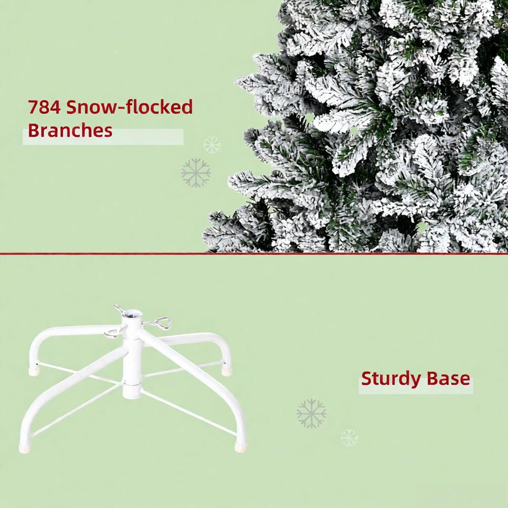 Snow-Flocked Slim Pine Artificial Christmas Tree