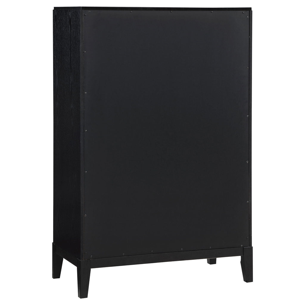 Mason - 5 Drawer Chest With Fluted Design - Black