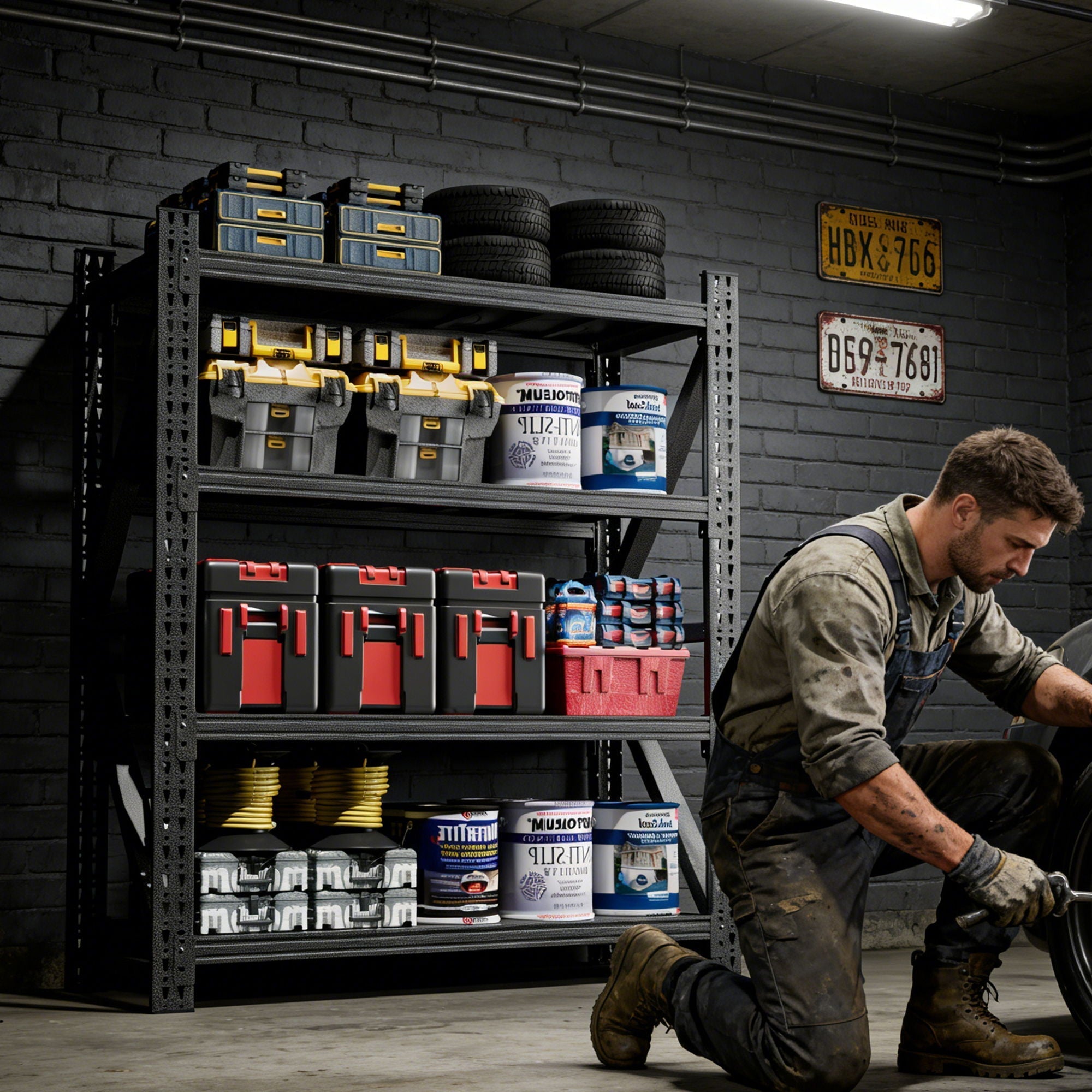 Heavy Duty 4 Shelf Garage Shelving Unit