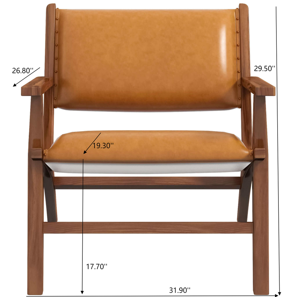 Hendrix Antique Tan Leather Arm Chair