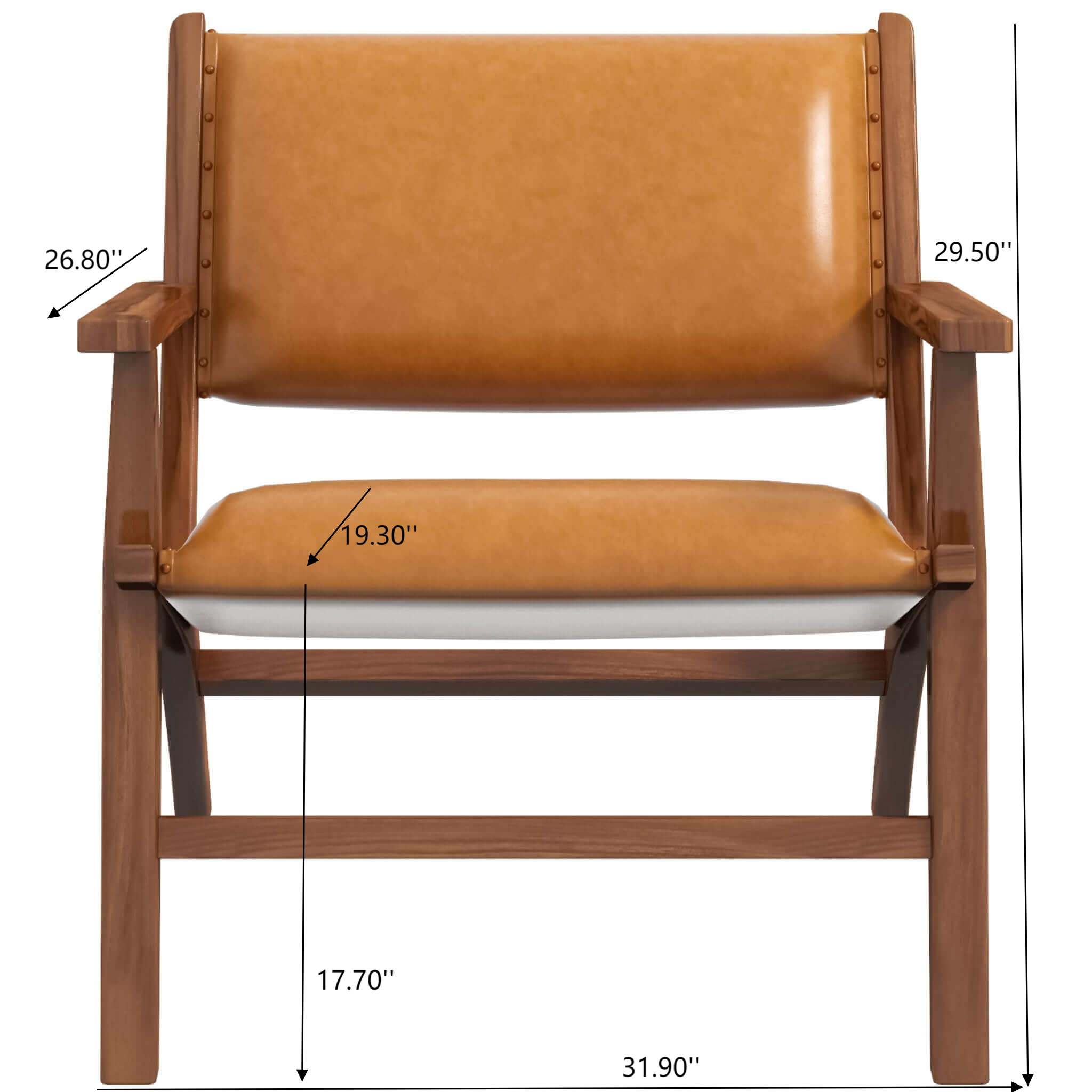 Hendrix Antique Tan Leather Arm Chair