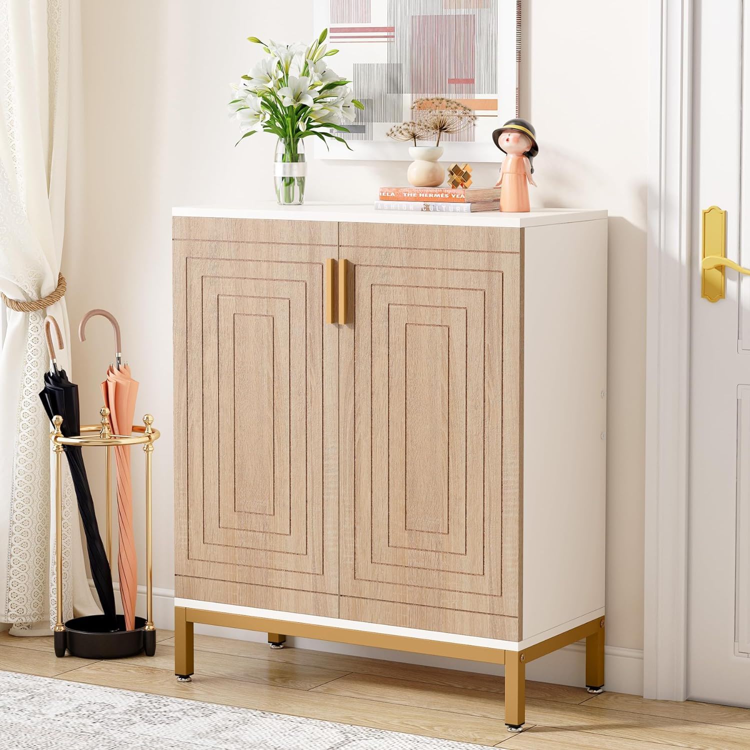 Shoe Cabinet With Doors, 5 Tiers Shoe Storage Organizer
