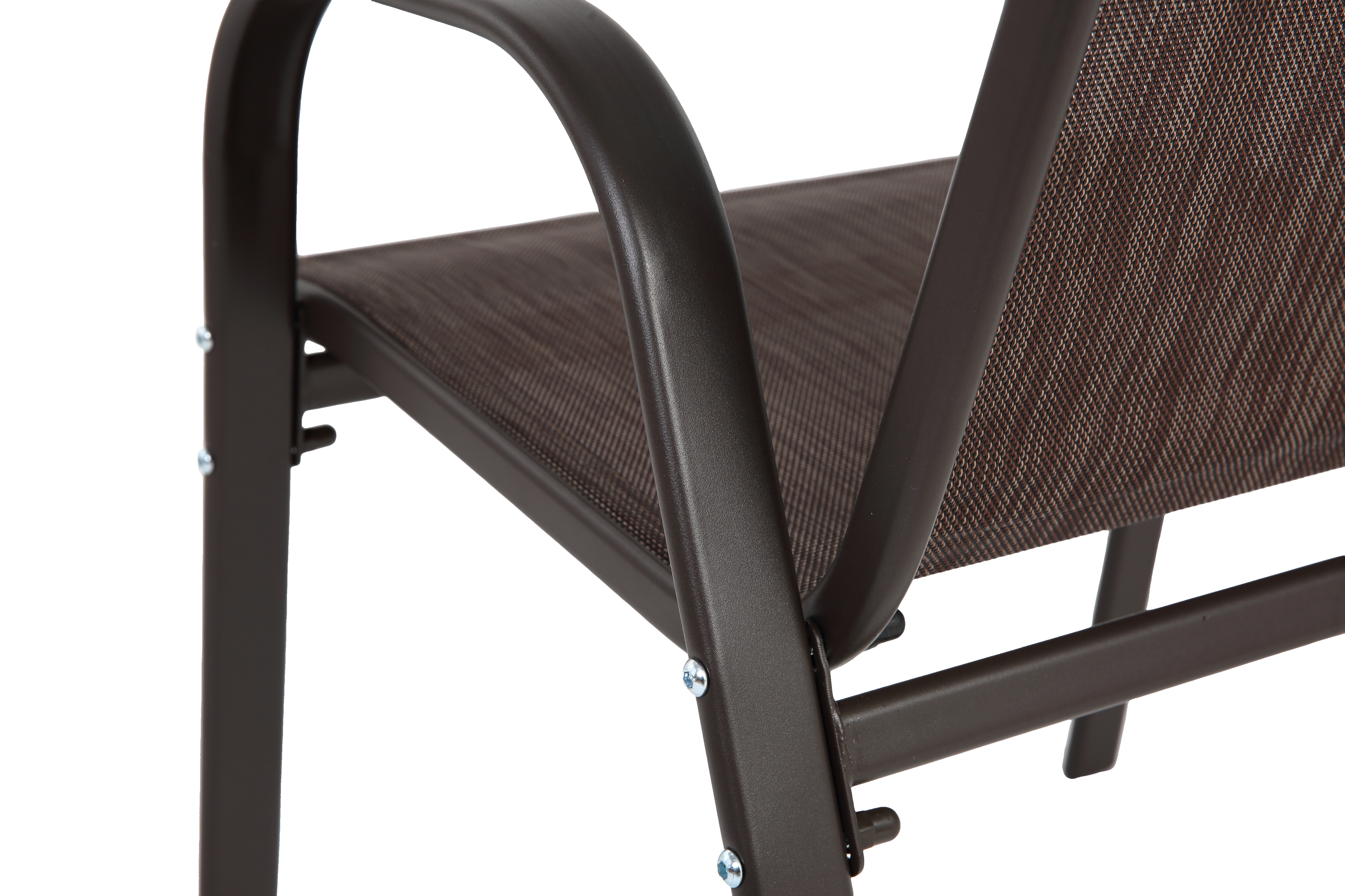 4 Piece Patio Chairs Set with Breathable Textilene Fabric (Brown)
