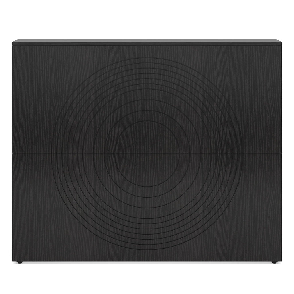 Modern Reception Desk, Front Desk Table With Cable Grommet & Privacy Panels