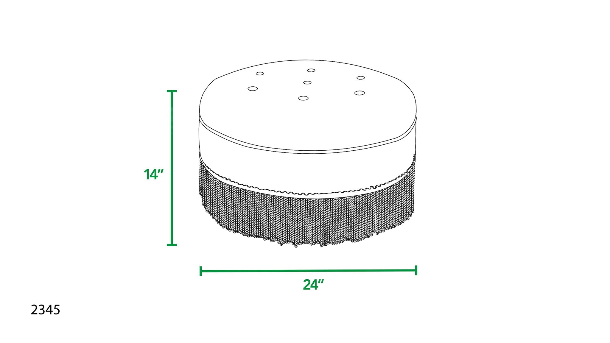 Yolanda - Round Upholstered Accent Ottoman - Almond White