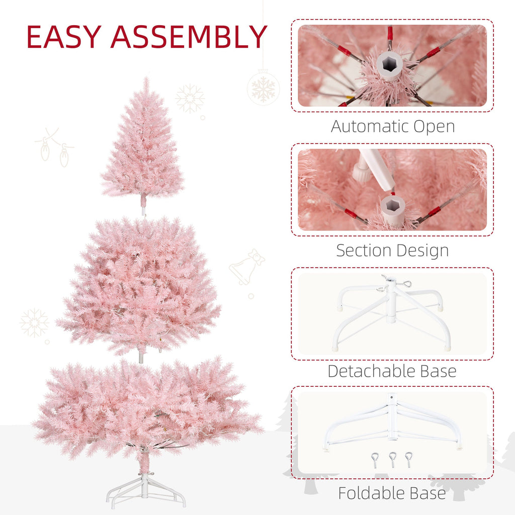 HOMCOM 6' Tall Prelit Christmas Tree