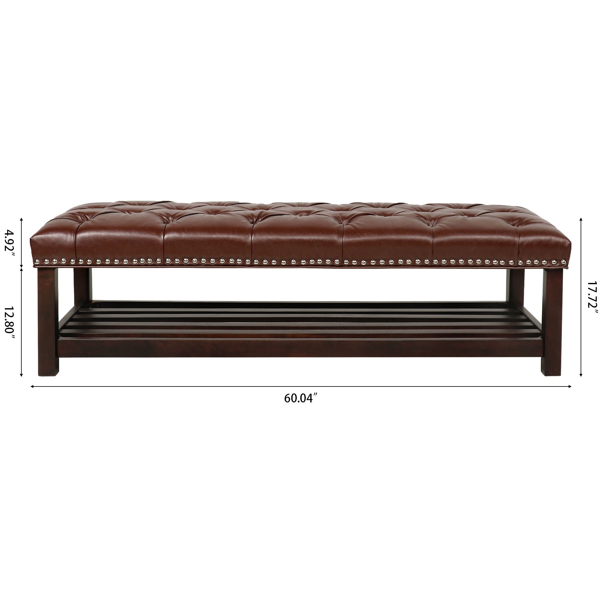 Bedroom End Of Bed Bench Tufted Upholstered End Of Bed Bench End Of Bed Entrance Shoe Bench With Nailhead Trim And Shelf Bedroom Upholstered Bench Living Room Shoe Rack Footstool