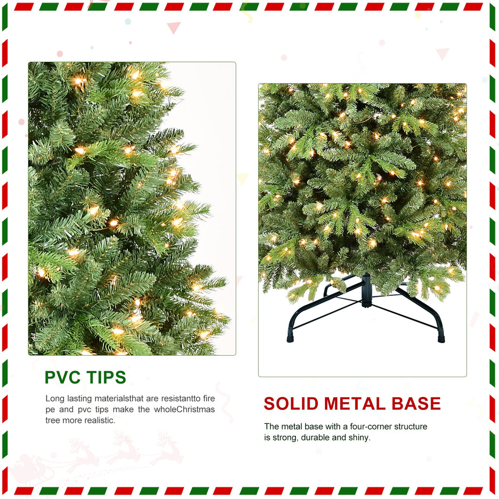 7FT Christmas Tree with 1375 Tips and 400 Warm Lights