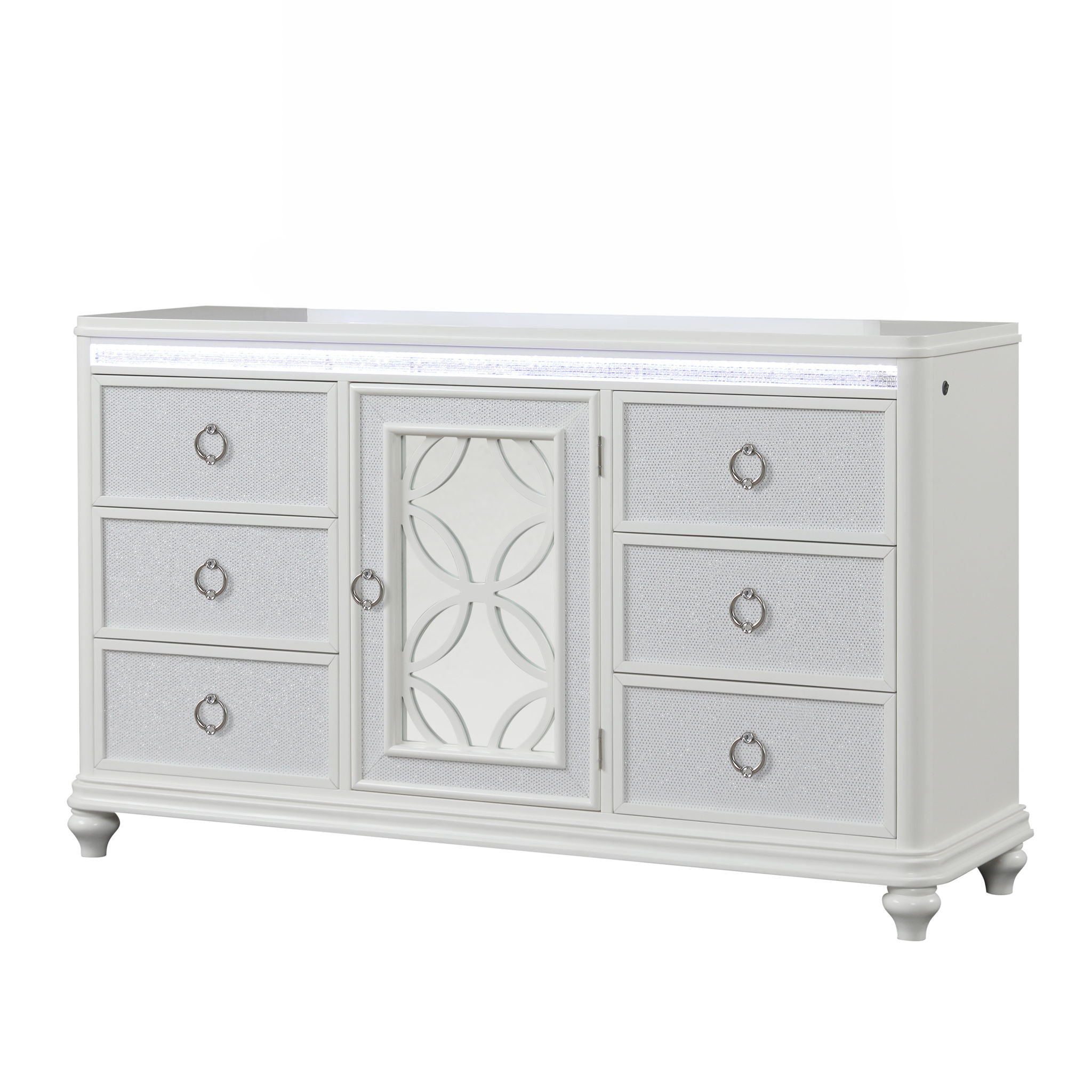 Abigale - 6 Drawer Dresser With LED (Includes Dresser Only, Mirror Not Included) - White