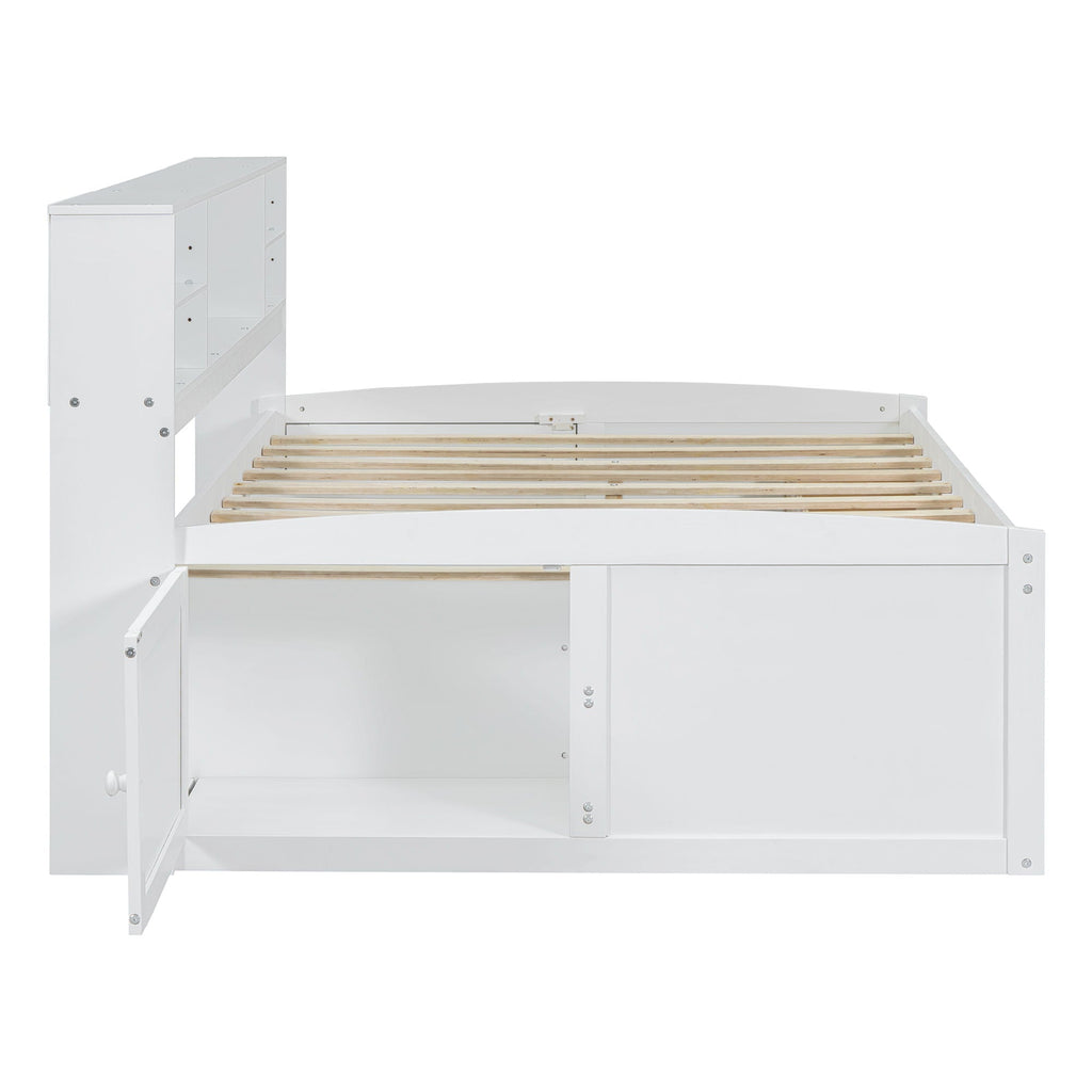 Daybed With 2 Bedside Cabinets, Upper Shelves And 4 Drawers