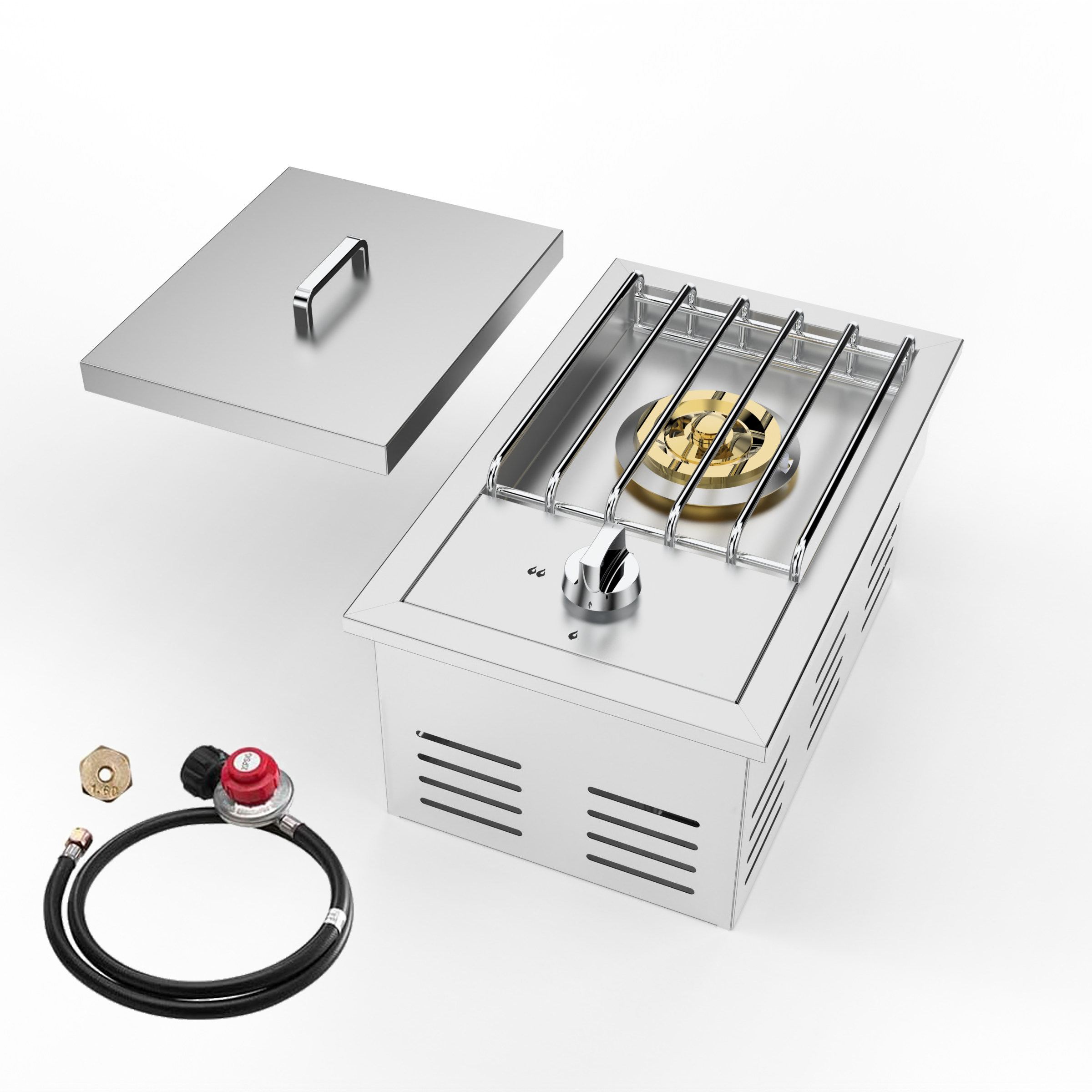Single Grilling Side Burner, 15,000BTU Liquid Propane
