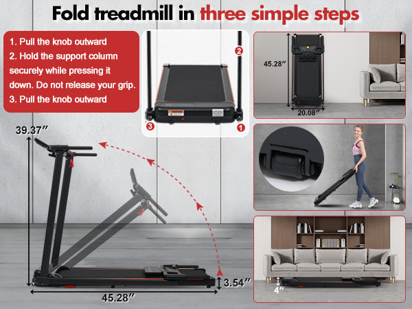 Portable Treadmill with 8% Incline and 265 lb Capacity