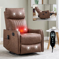 Brown Heat Massage Manual Recliner Chair