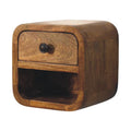 Solid Wood Curved Wall Mounted Bedside Table