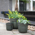 Handmade Ceramic Planter Set of 3, 15/12/9 Inch Diameter, Dark